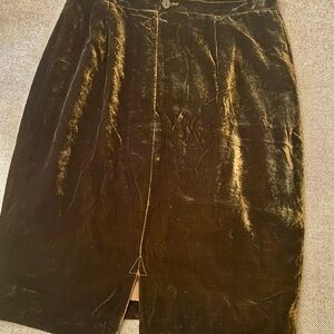 Gold Brown Midi Pencil Skirt for Cocktail Nights